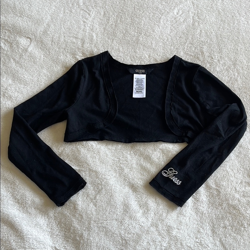 Guess Black Cropped Bolero with Logo